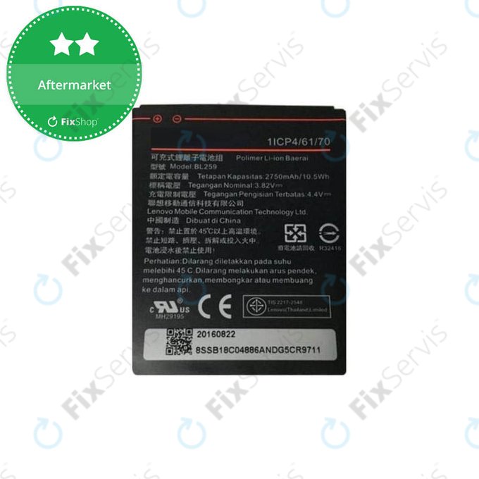 Lenovo VIBE K5 A6020a40, K5 Plus A6020a46, C2 K10a40 - Batéria BL259 2750mAh