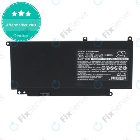 Batéria pre Asus N750, R750, 6250mAh, Li-Pol, 11.1V, C32-N750, HQ
