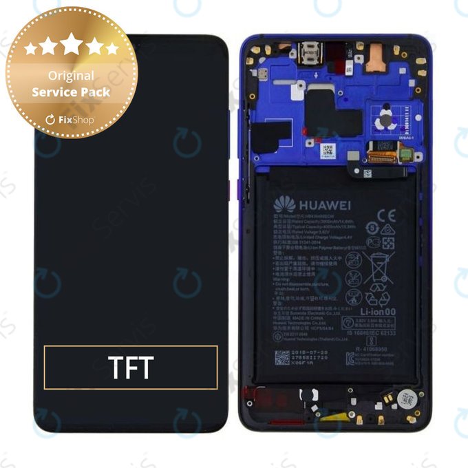 Huawei Mate 20 - LCD Displej + Dotykové Sklo + Rám + Batéria (Twilight) - 02352FRA Genuine Service Pack