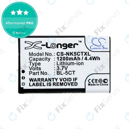 Batéria pre Nokia 5220, 5630, 6303, 6700, C5, 1200mAh, Li-Ion, 3.7V, BL-5CT, HQ