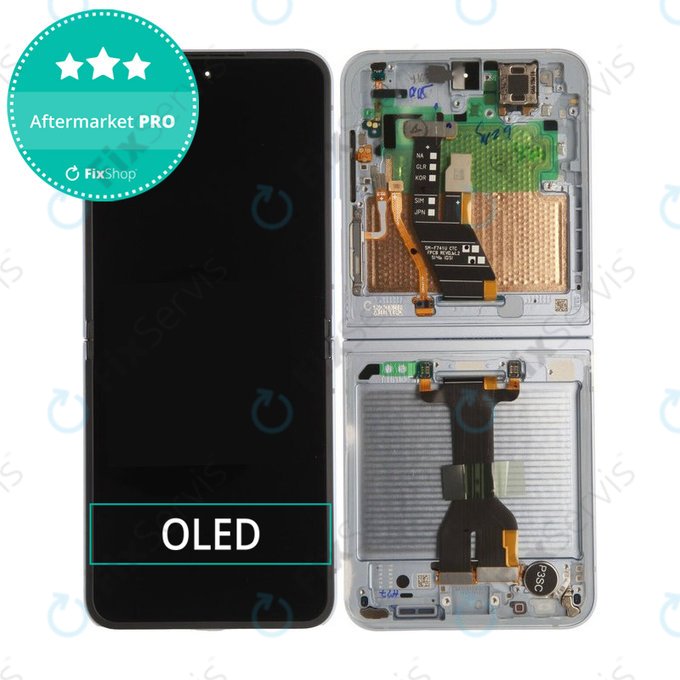 Samsung Galaxy Z Flip 6 F741B - LCD Displej + Dotykové Sklo + Rám (Light Blue) - GH82-35014C Genuine Service Pack