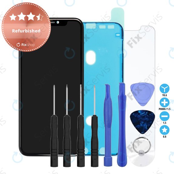 Apple iPhone 11 - LCD Displej + Dotykové Sklo + Rám Refurbished + Lepka pod LCD + Tvrdené Sklo + Set Náradia - Multipack