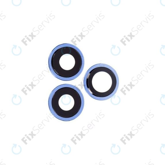 Apple iPhone 12 Pro - Sklíčko Zadnej Kamery s Rámom (Blue) - 3ks