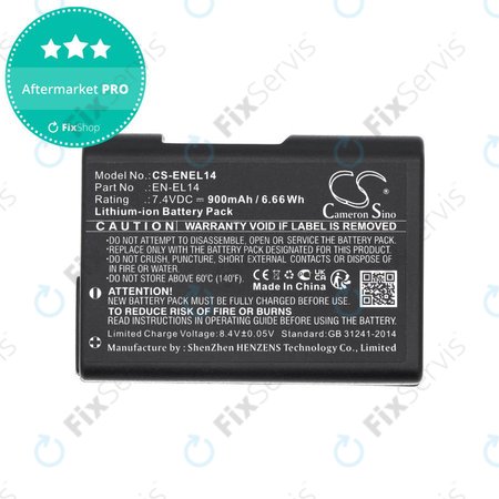 Batéria pre Nikon D3100 DSLR, 900mAh, Li-Ion, 7.4V, EN-EL14, HQ