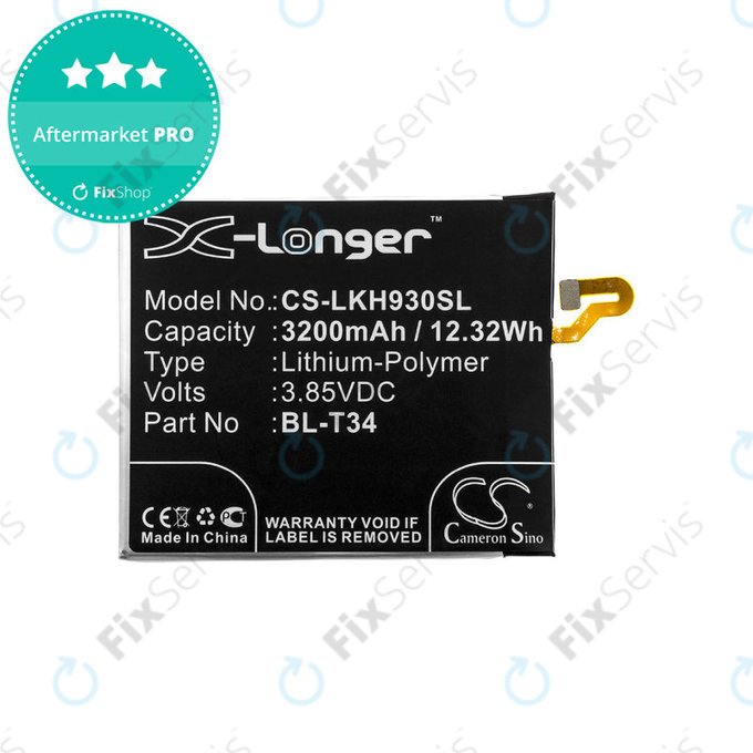 Batéria pre LG H930, V30, V35, 3200mAh, Li-Pol, 3.85V, BL-T34, HQ