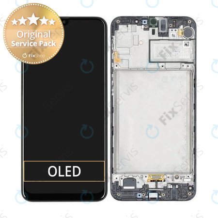 Samsung Galaxy M30s M307F - LCD Displej + Dotykové Sklo + Rám (Opal Black) - GH82-21266A, GH82-21265A Genuine Service Pack