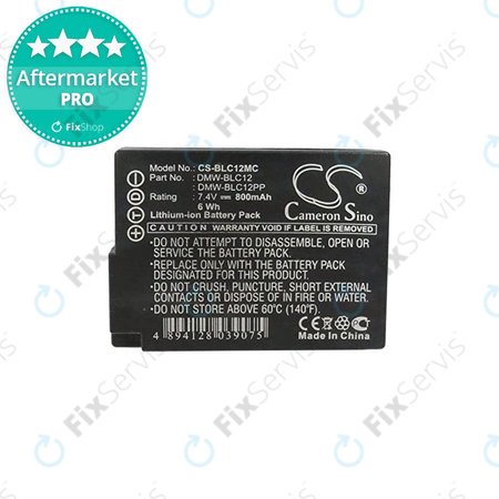 Panasonic Lumix DMC-FZ200, FZ1000, FZ2000, G5, G6, G7, G81, GH2, GX8 - Batéria DMW-BLC12 Li-Ion 800mAh HQ