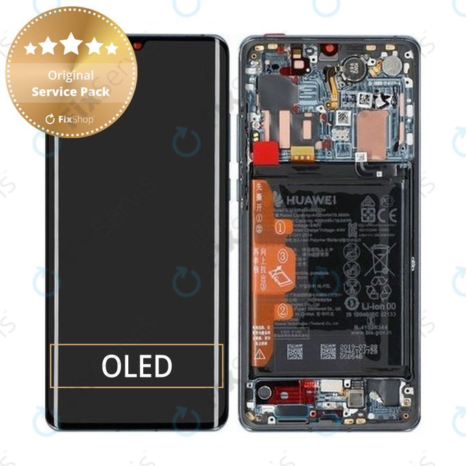 Huawei P30 Pro - LCD Displej + Dotykové Sklo + Rám + Batéria (Mystic Blue) - 02353DGJ Genuine Service Pack
