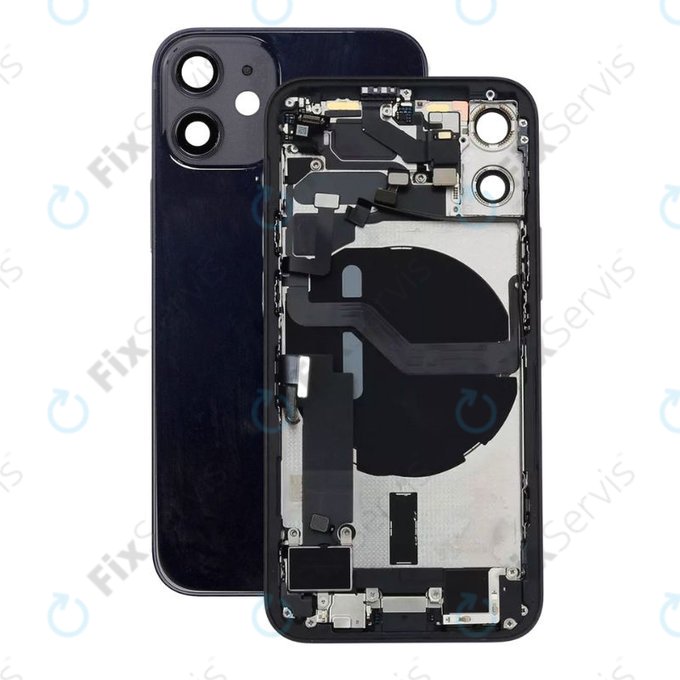 Apple iPhone 12 Mini - Zadný Housing s Malými Dielmi (Black)