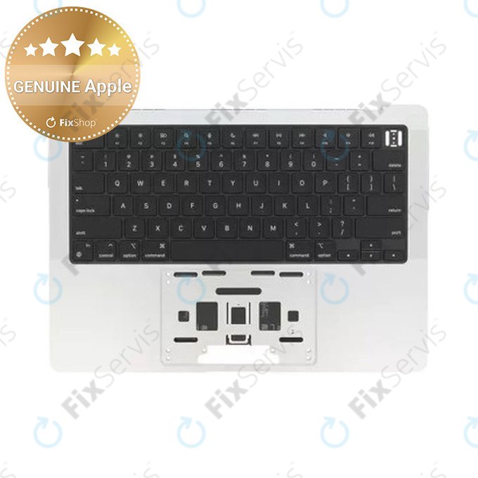 Horný rám klávesnice pre MacBook Pro 14", A3185 (2024), s klávesnicou US a batériou, Silver, 661-50211, Genuine Apple