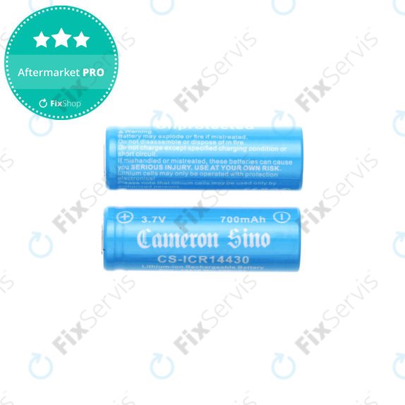 Nabíjateľná batéria, 2ks, 650mAh, Li-Ion, 3.7V, 14430, HQ