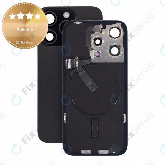 Sklo zadného housingu pre iPhone 15 Pro, Black Titanium, Pulled A