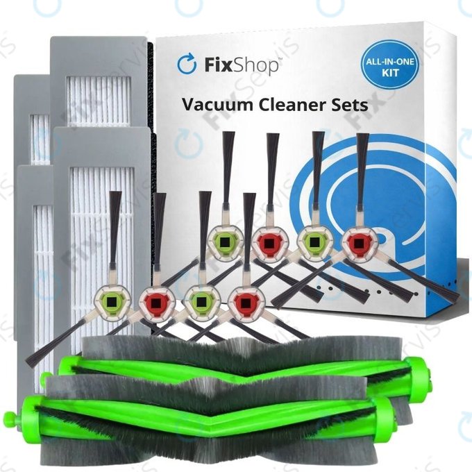 Sada náhradných dielov pre iRobot Roomba Combo 1138, Ecovacs Deebot Ozmo 930 (2x Hlavné kefy, 4x Filtre, 4 páry Bočných kief)