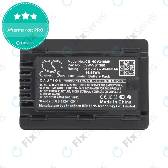 Batéria pre Panasonic HC-550EB, 4040mAh, Li-Ion, 3.6V, VW-VBT380, HQ