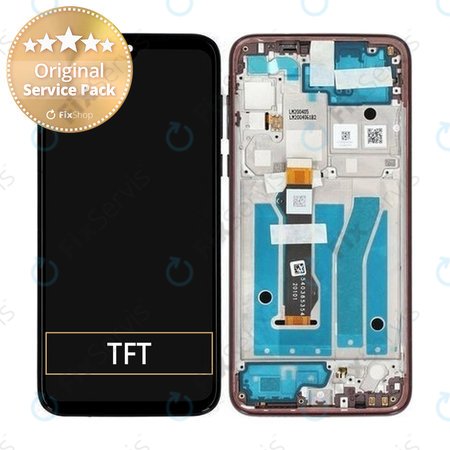 Motorola Moto G8 Plus - LCD Displej + Dotykové Sklo + Rám (Dark Red) - 5D68C15529 Genuine Service Pack