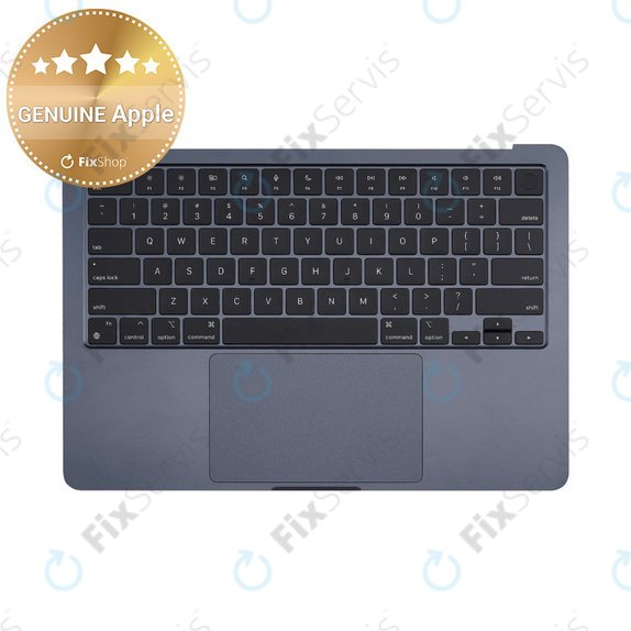 Horný rám klávesnice pre MacBook Air 13", A3113 (2024), s klávesnicou US a batériou, Midnight, 661-40230, Genuine Apple