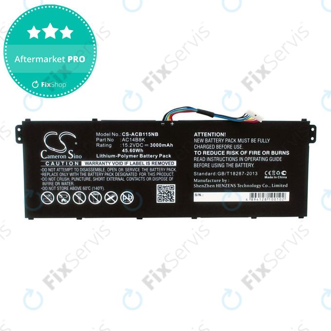 Batéria pre Acer Aspire 5, 7 E5, V3, Chromebook 11, 13, 15, 3000mAh, Li-Pol, 15.2V, AC14B18K, HQ