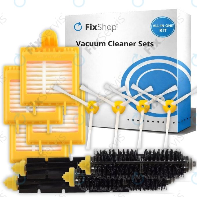 Sada náhradných dielov pre iRobot Roomba 700-series (1 pár Hlavných kief, 2x Filter, 2x Bočná kefa)