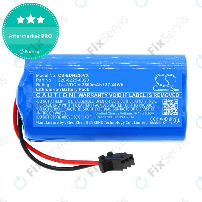 Batéria pre Lenovo, Neebo, Prixton, Ecovacs, Ultenic, 2600mAh, Li-Ion, 14.4V, 220-6225-0020, HQ