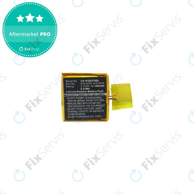 Apple iPod Shuffle (2nd Gen, 3rd Gen) - Batéria 616-0274 100mAh HQ