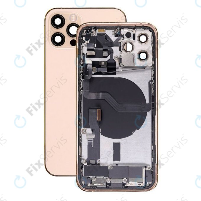 Apple iPhone 12 Pro - Zadný Housing s Malými Dielmi (Gold)