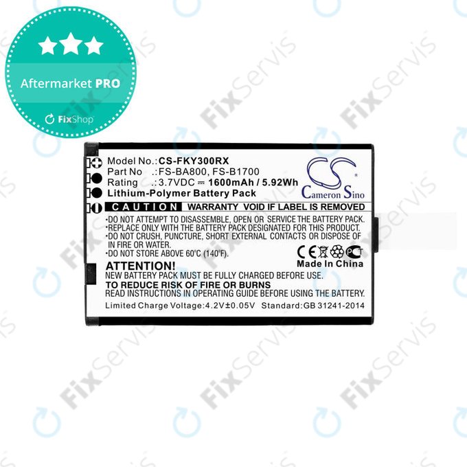 Batéria pre Flysky FA605, FS-GT2B, FS-I10, 1600mAh, Li-Pol, 3.7V, FS-BA800, HQ