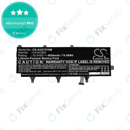 Batéria pre Asus Zephyrus Gx701, Rog Zephyrus S Gx701, Rog Gx701, 4850mAh, Li-Pol, 15.4V, C41N1802, HQ