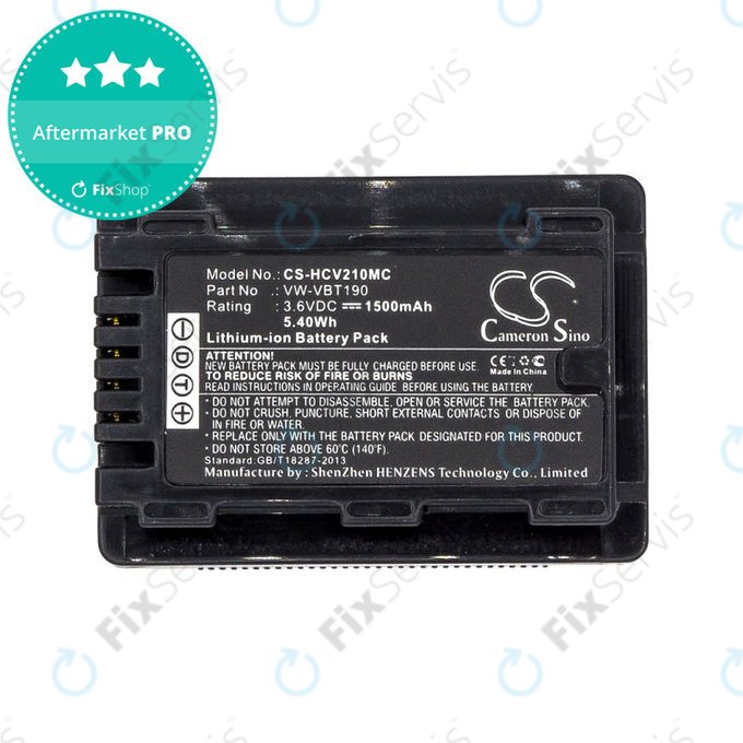 Batéria pre Panasonic HC-V210, 1500mAh, Li-Ion, 3.6V, VW-VBT190, HQ