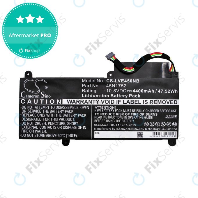 Batéria pre Lenovo ThinkPad E450, E455, E460, E465, T470p, ThinkPad Edge E450 i7, 4400mAh, Li-Ion, 10.8V, 45N1752, HQ