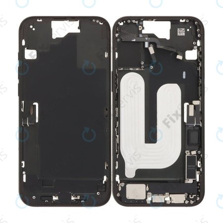 Apple iPhone 16 Plus - Stredný Rám + Tlačidlá Zapínania, Hlasitosti a Kamery (Black)