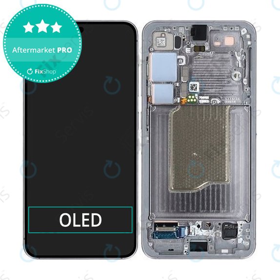 Samsung Galaxy S25 - LCD Displej + Dotykové Sklo + Rám (Silver Shadow) OLED