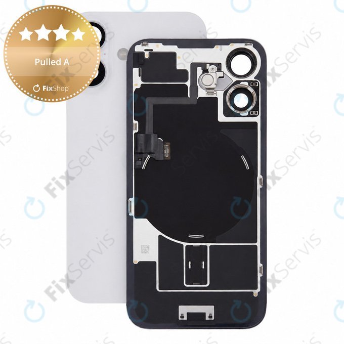 Sklo zadného housingu pre iPhone 16, White, Pulled A