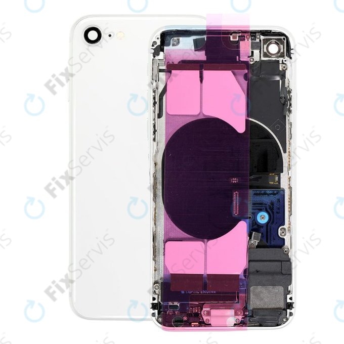 Apple iPhone SE (2nd Gen 2020) - Zadný Housing s Malými Dielmi (White)