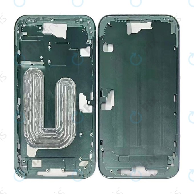Apple iPhone 16 Plus - Stredný Rám + Tlačidlá Zapínania + Hlasitosti (Teal)