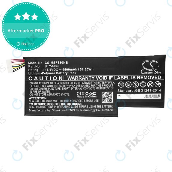 Batéria pre MSI GF63, MSI GF75, MSI GS63, 4500mAh, Li-Pol, 11.4V, BTY-M6K, HQ