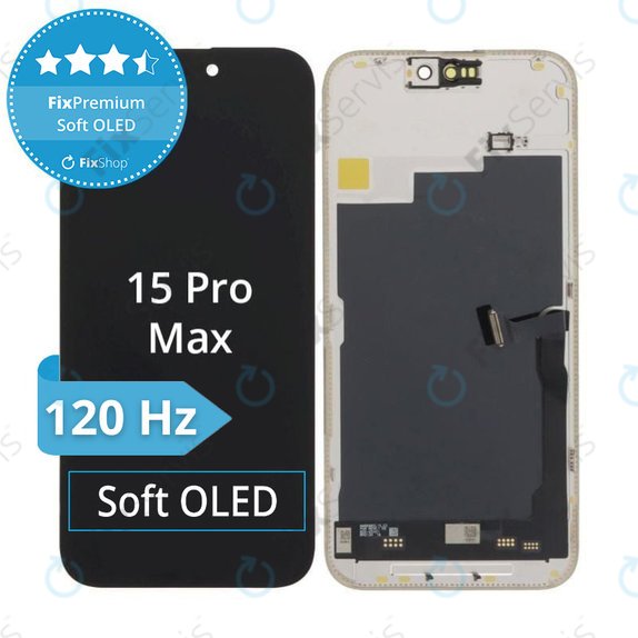 Displej Soft OLED pre iPhone 15 Pro Max, Dotykové sklo s rámom, DIAGNOSTIC