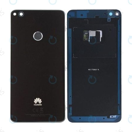 Huawei P9 Lite (2017), Honor 8 Lite - Batériový Kryt + Senzor Odtlačku Prsta (Black) - 02351CTK, 02351FVQ Genuine Service Pack