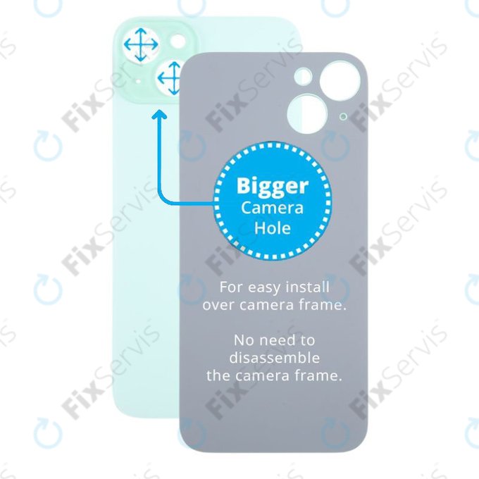 Apple iPhone 15 Plus - Sklo Zadného Housingu so Zväčšeným Otvorom na Kameru (Green)