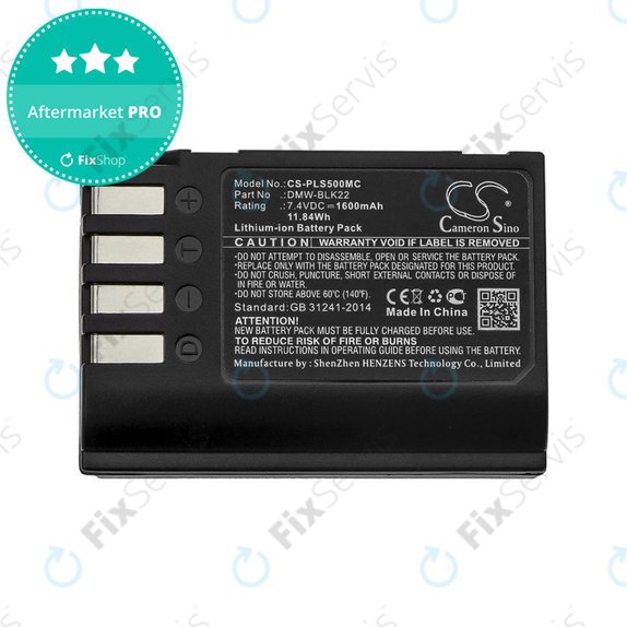 Batéria pre Panasonic Lumix DC-S5, DC-S5K, GH5, G9, GH5S, 1600mAh, Li-Ion, 7.4V, DMW-BLK22, HQ