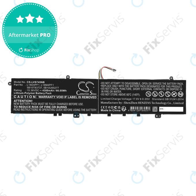 Batéria pre Lenovo Yoga, 4300mAh, Li-Pol, 15.36V, L18D4PF1, HQ