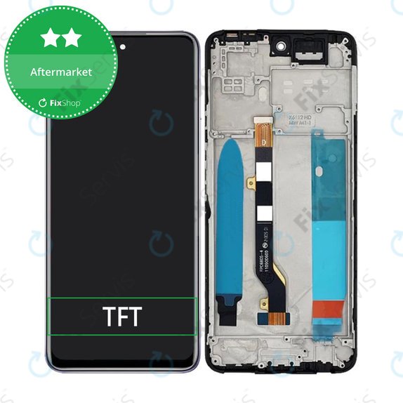 Infinix Hot 11S NFC - LCD Displej + Dotykové Sklo + Rám (Polar Black) TFT