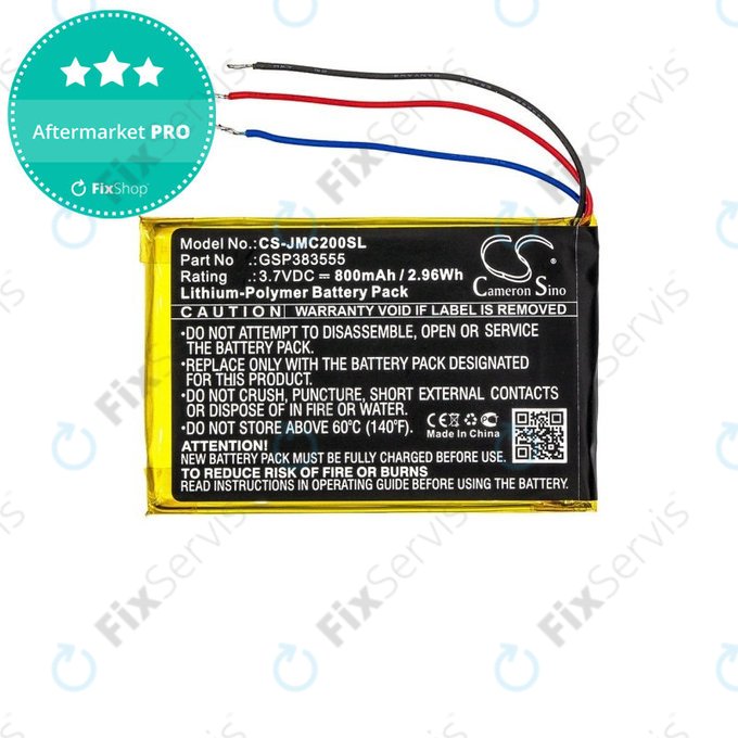 Batéria pre JBL Clip 2, 800mAh, Li-Pol, 3.7V, GSP383555, HQ