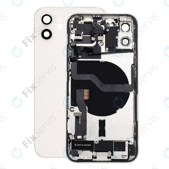 Apple iPhone 12 - Zadný Housing s Malými Dielmi (White)