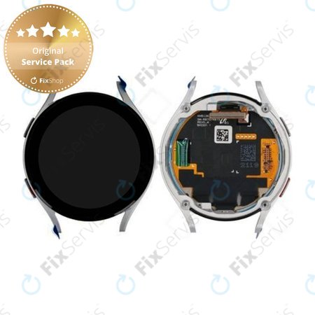 Samsung Galaxy Watch 4 44mm R870, R875 - LCD Displej + Dotykové Sklo + Rám (Silver) - GH97-26410B Genuine Service Pack