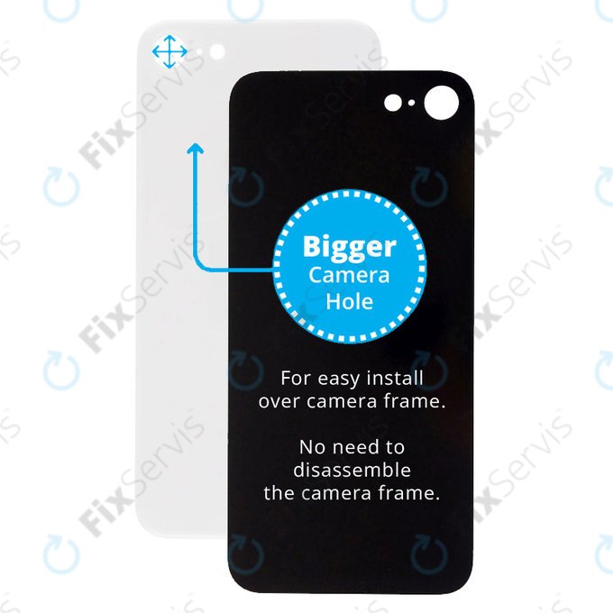 Apple iPhone SE (3rd Gen 2022) - Sklo Zadného Housingu so Zväčšeným Otvorom na Kameru (Starlight)