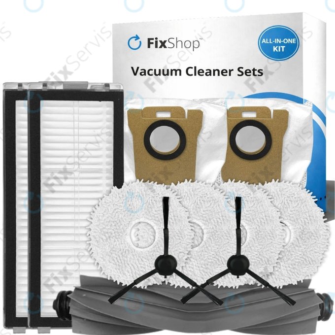 Sada náhradných dielov pre Xiaomi Dreame L20 Ultra, X20 Pro, X20 Pro Plus (1x Hlavná kefa, 2x Filter, 2x Bočná kefa - čierna, 4x Mopovacia utierka, 2x Prachové vrecko)