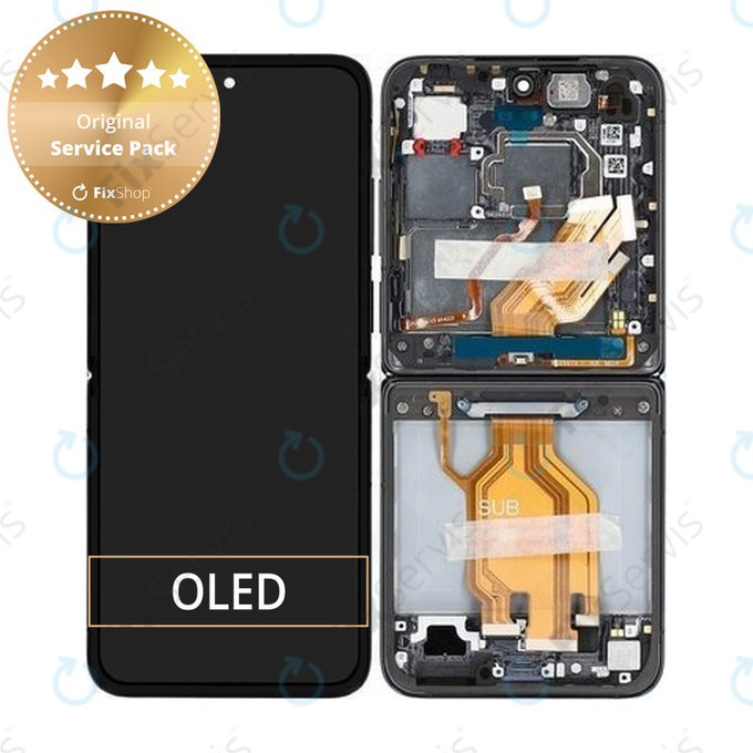 Xiaomi Mix Flip 2405CPX3DC - LCD Displej + Dotykové Sklo + Rám (Black) - 560002000N800 Genuine Service Pack