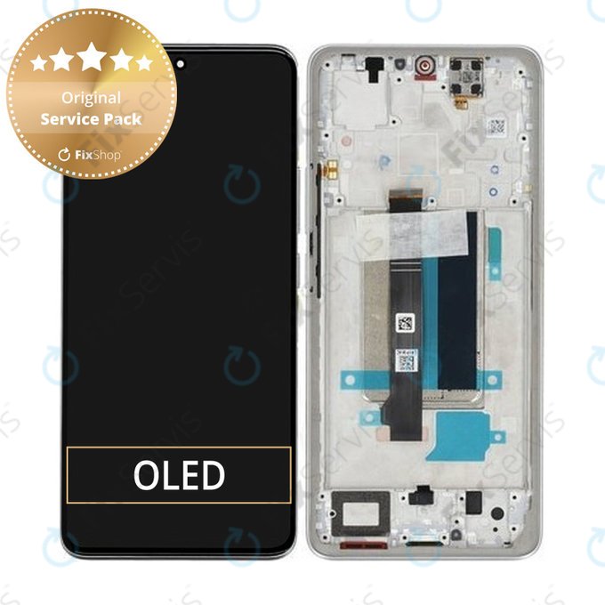 Xiaomi Redmi Note 13 Pro+ 23090RA98C - LCD Displej + Dotykové Sklo + Rám (Moonlight White) - 560001N16U00 Genuine Service Pack