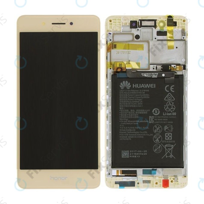 Huawei Honor 6C - LCD Displej + Dotykové Sklo + Rám + Batéria (Gold) - 97070QUD