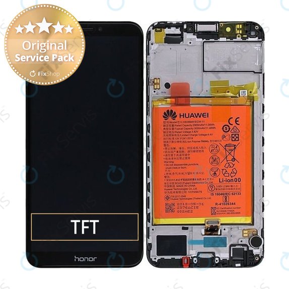 Huawei Honor 7C - LCD Displej + Dotykové Sklo + Rám + Batéria (Black) - 02351USW